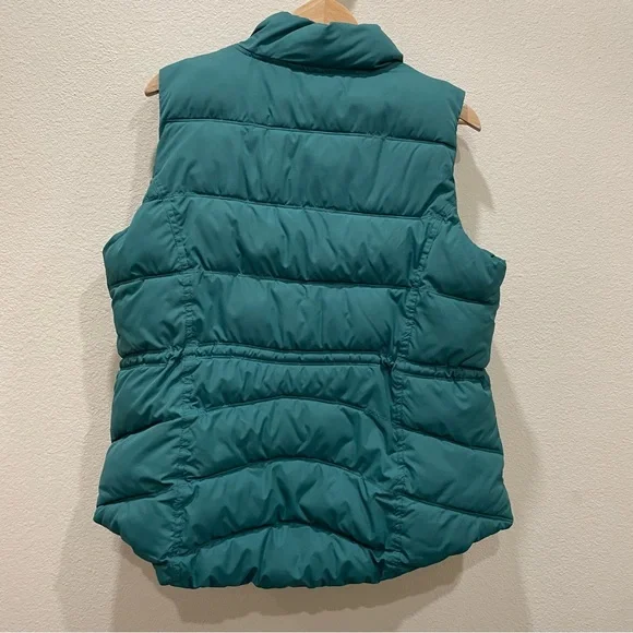 Old Navy Teal Puffer Vest Women’s XL Snap Front Quilted Winter Fleece Lined - Picture 4 of 10
